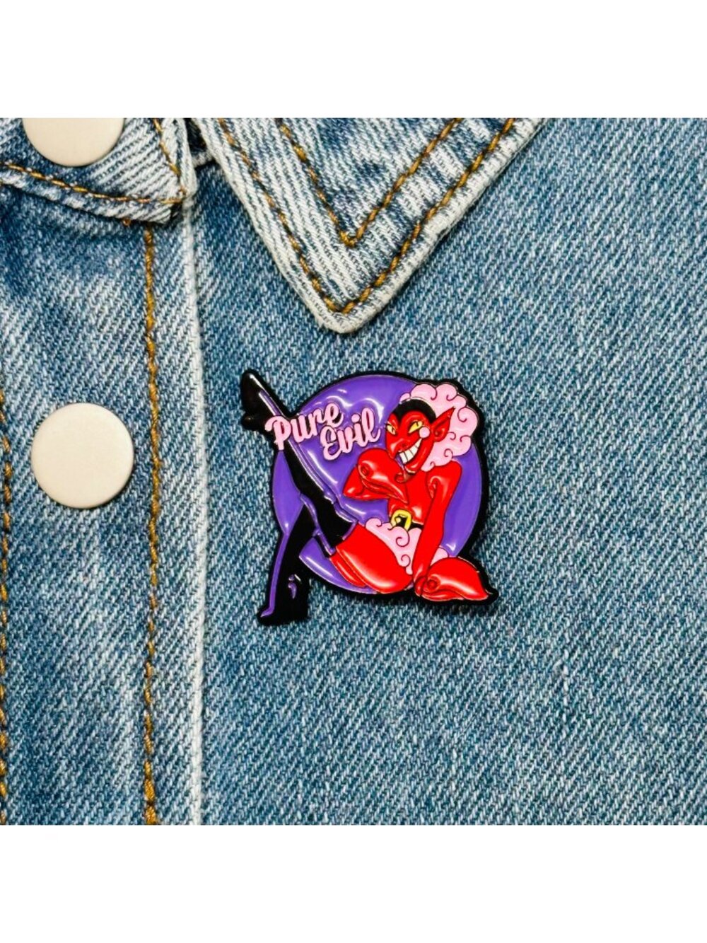 🤩Pure Evil HIM Enamel Pin Sexy Lady Lapel Power Puff Girls Character Red Fun Oz